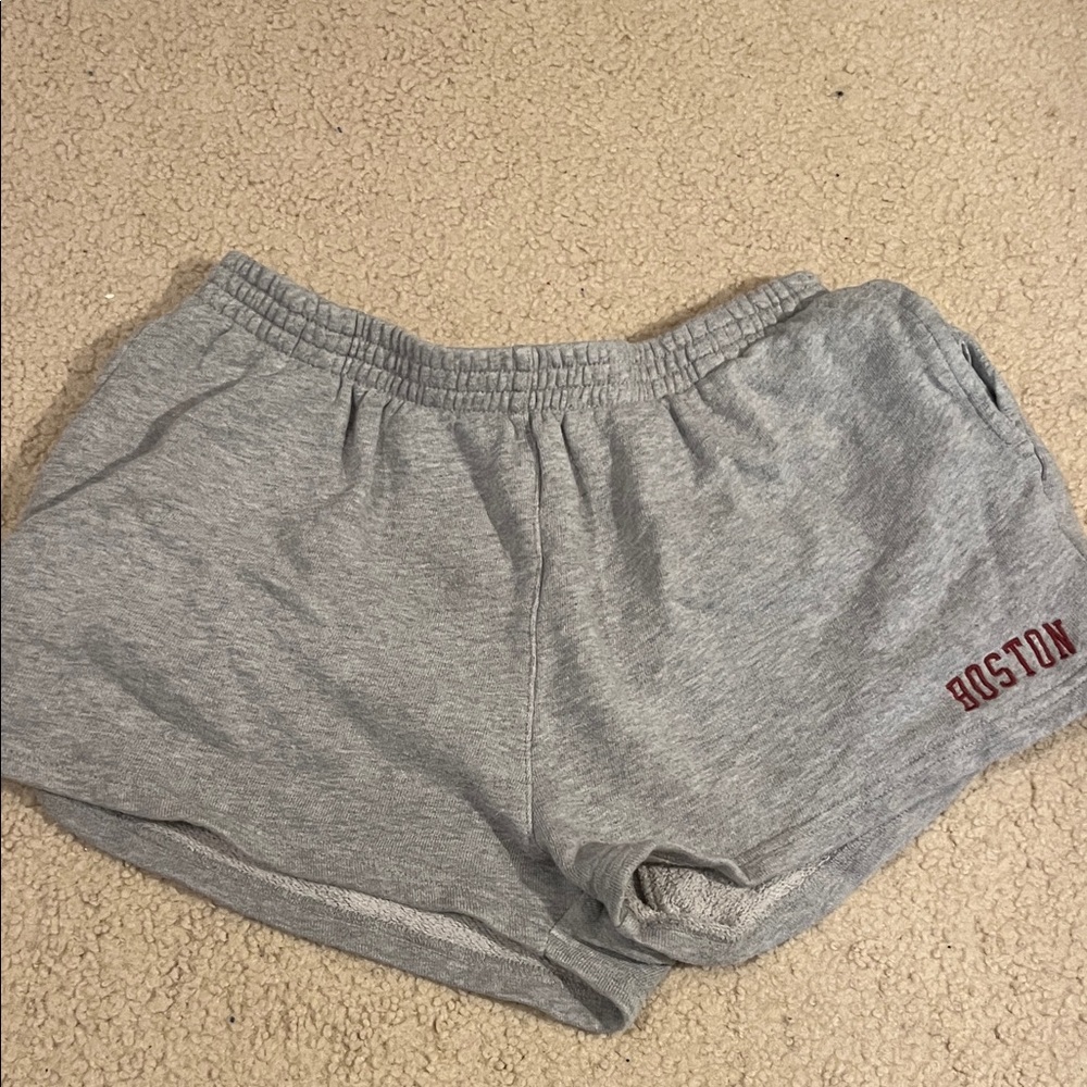 Brandy Melville Gray Athletic Shorts with Red Detail